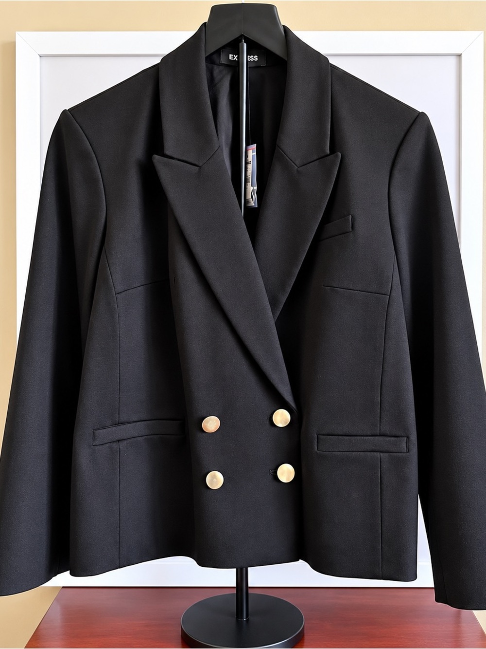 Express Women’s Black Double-Breasted Blazer Jacket. XL